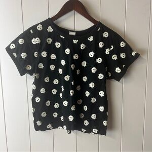 La Luna Black T-Shirt with Skull Print